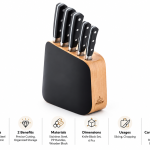 Arshia 6 Pieces Knife Set Wooden Stand