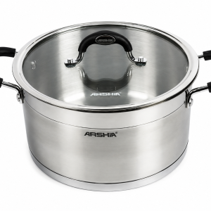 Arshia SS622 18Cm Casserole With Silicone Glass Lid MS Department Store Oman