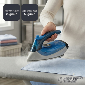Black+Decker Dual Voltage Travel Iron -1085 Watts (Fold Type) MS Department Store Oman