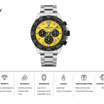 Daniel Klein Exclusive Men'S Stainless Steel Chronograph Watch – Yellow Dial & Black Tachymeter Bezel MS Department Store Oman