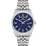 Ferro Women's Stainless Steel Analog Watch with Blue Dial, Day & Date Display MS Department Store Oman