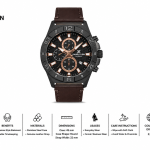 Daniel Klein Exclusive Men'S Chronograph Analog Watch – Gunmetal Stainless Steel Case With Brown Leather Strap MS Department Store Oman