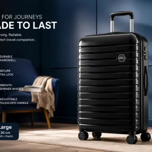 Enes-Vanille Luggage Black Large MS Department Store Oman