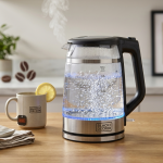 Black+Decker 2200W, 1.7 Ltr, Glass Kettle,Double Wall, Cordles,Led Light MS Department Store Oman