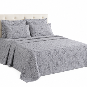 Cannon Printed Bed Sheet Queen 4Pc  MS Department Store Oman