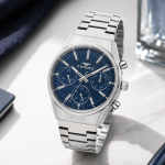 Ferro Men's Stainless Steel Multi-Function Analog Watch – Blue Dial, Silver Strap MS Department Store Oman