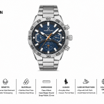 Daniel Klein Exclusive Men'S Multifunction Stainless Steel Watch – Blue Dial & Silver Bracelet MS Department Store Oman