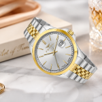 Ferro Women's Two-Tone Stainless Steel Analog Watch with Date Display – Silver Dial MS Department Store Oman