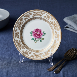 Floral-Bordered Decorative Porcelain Display Plate MS Department Store Oman