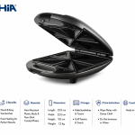 Sandwich Maker 3 With Interchangeable Plates - Silver MS Department Store Oman