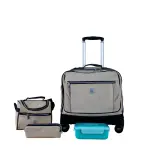 WIRES & WHEELS TROLLEY WITH LUNCH BAG + PENCIL CASE + LUNCH BOX BEIG COLOR