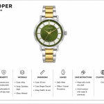 Lee Cooper Women'S Analog Watch Blue Dial With Green Metal Band MS Department Store Oman