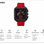 Lee Cooper Men'S Watches Analog Black Dial With Red Resin Strap MS Department Store Oman