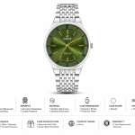 Sveston Royale Men’s Analog Watch with Green Dial & Silver Stainless-Steel Bracelet MS Department Store Oman