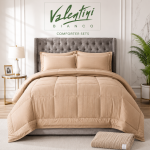 Valentini Stripe Comforter King 6Pc M/Fiber Assorted Colours MS Department Store Oman