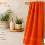 Supreme Face Towel 50  X 100 Cm 550 Gsm Orange  MS Department Store Oman