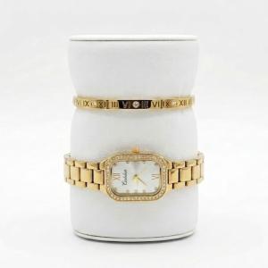 Cesdhun Women'S Gold Stainless Steel Analog Watch With Crystal Bezel MS Department Store Oman