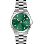 Ferro Women's Green Sunburst Dial Stainless Steel Analog Watch with Date Display MS Department Store Oman