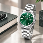 Ferro Women's Green Dial Stainless Steel Analog Quartz Wrist Watch with Date Display MS Department Store Oman