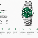 Ferro Women's Green Dial Stainless Steel Analog Quartz Wrist Watch with Date Display MS Department Store Oman