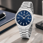 Ferro Women's Stainless Steel Analog Watch with Blue Dial & Date Display MS Department Store Oman
