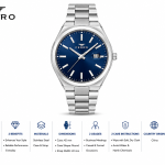 Ferro Women's Stainless Steel Analog Watch with Blue Dial & Date Display MS Department Store Oman