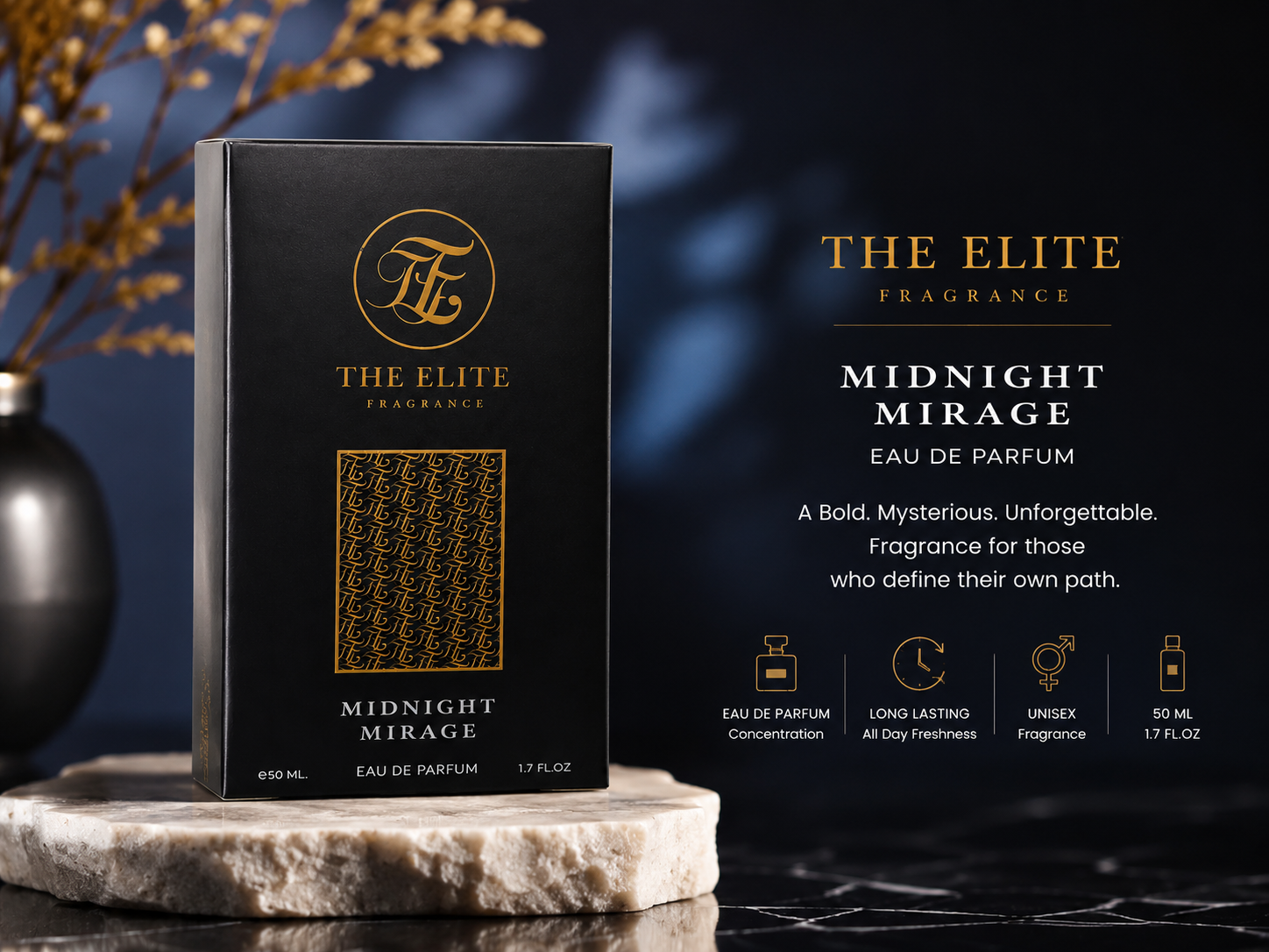 The Elite Midnight Mirage Edp-50Ml MS Department Store Oman