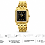 Sveston Ryen Women’s Square Dial Crystal-Bezel Stainless Steel Bracelet Watch MS Department Store Oman