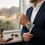 Ferro Women’s Silver Stainless Steel Chronograph Watch with Green Dial MS Department Store Oman