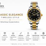 Homies Two-Tone Fluted Bezel Date Watch MS Department Store Oman
