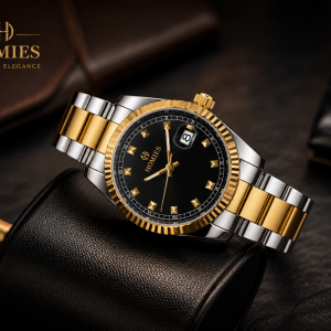 Homies Two-Tone Fluted Bezel Date Watch MS Department Store Oman