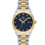 Ferro Women's Two-Tone Stainless Steel Analog Watch with Blue Crystal Dial & Date Display MS Department Store Oman