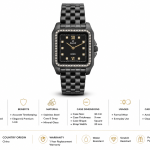 Sveston Ryen Women’s Square Dial Crystal-Bezel Stainless Steel Bracelet Watch MS Department Store Oman
