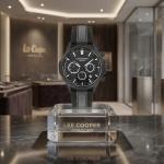 Lee Cooper Men'S Multifunction Watch Black Dial With Black Leather Strap MS Department Store Oman