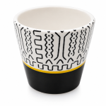 Geometric Patterned Black And White Ceramic Tumbler MS Department Store Oman