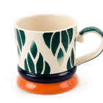 Hand-Painted Leaf Pattern Ceramic Mug MS Department Store Oman