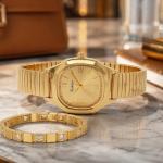 Ceshdun Gold-Tone Women’S Octagonal Wristwatch With Champagne Dial & Roman Numerals MS Department Store Oman