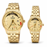 Sveston Kingston Gold Couple Watch Set – Analog Stainless Steel Wrist Watches with Date Display – Assorted MS Department Store Oman