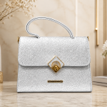 ANGELPOLO Classic Quilted Top-Handle Satchel with Turn-Lock Closure