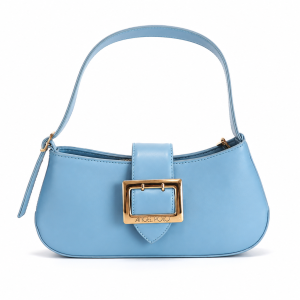ANGEL POLO Shoulder Bag with Oversized Gold Buckle