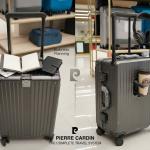 Pierre Cardin Kepler Pc Wide Trolley Aluminium Frame Case Set 20" Grey MS Department Store Oman
