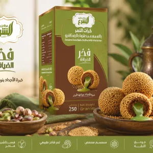 Sesame Dates Balls Stuffed With Pistachio Box MS Department Store Oman