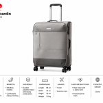 Pierre Cardin Airlite 3 Pcs Soft Trolley 20"Lt Gry MS Department Store Oman
