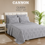Cannon Printed Bed Sheet Queen 4Pc  MS Department Store Oman