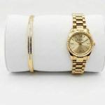 Ceshdun Elegant Gold Dial Watch & Crystal Bracelet MS Department Store Oman