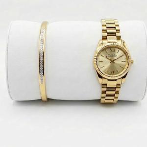 Ceshdun Elegant Gold Dial Watch & Crystal Bracelet MS Department Store Oman