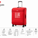 Pierre Cardin Airlite 3 Pcs Soft Trolley 24"Red MS Department Store Oman