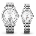 Sveston Couple Analog Stainless Steel Silver Watch Set with Day & Date Display – Assorted MS Department Store Oman