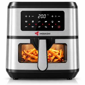 Mebashi Air Fryer w/ Glass Window Touch(7.5L;9Prgm;Blk SS) MS Department Store Oman