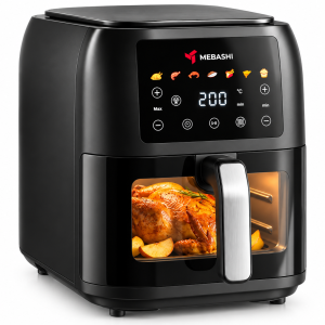 Mebashi Air Fryer LEDScrn w/ Window (8L;7Prgm;Blk) MS Department Store Oman
